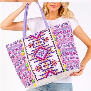 Colorful Geometric Tote Bag NIB Great Gift!